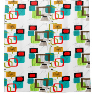 Mid-Century Abstract 3 Shower Curtain