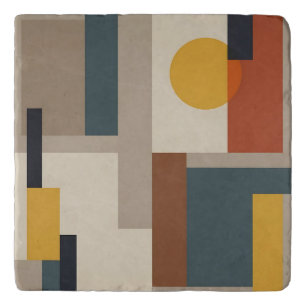 Mid Century Abstract Geometric Harmony Trivet