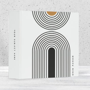 Mid Century Abstract Geometric Modern Minimalist 3 Ring Binder