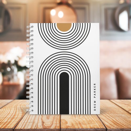 Mid Century Abstract Geometric Modern Minimalist Notebook