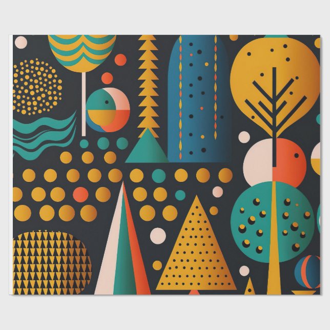 Mid-Century  Abstract Geometric Wrapping paper (Flat)