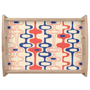 Mid-century abstract: modern seamless design. serving tray