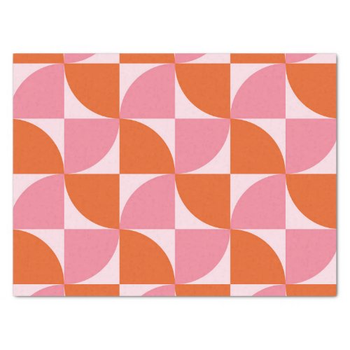 Mid century Abstract Orange and Pink Pattern   Tissue Paper