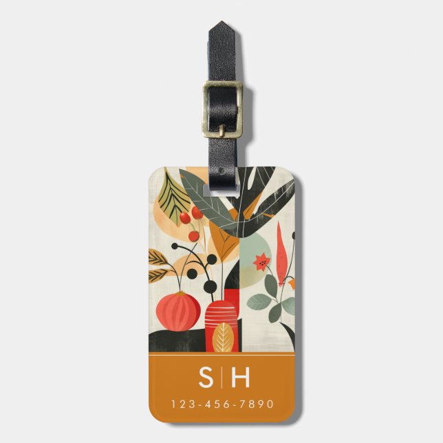 Mid-Century Abstract Patterns Luggage Tag (Front Vertical)