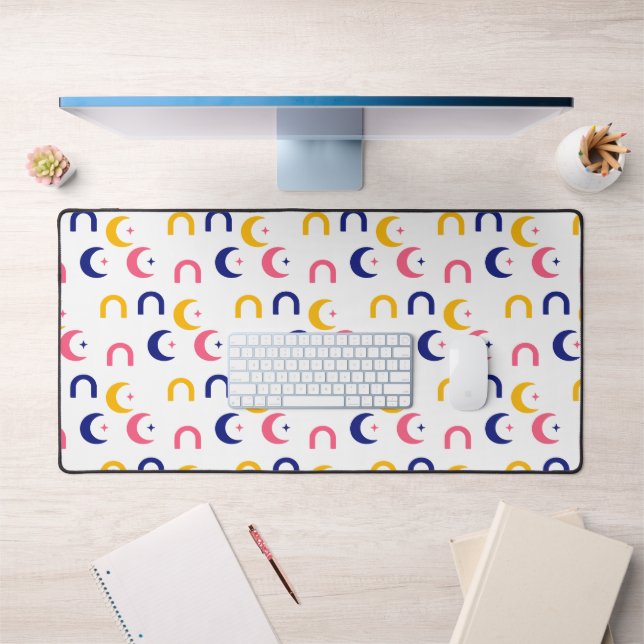  Mid-Century Abstract Shapes Pattern Desk Mat (Office 1)