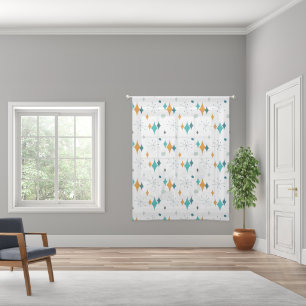 Mid Century Abstract Starburst Pattern  Sheer Curtains