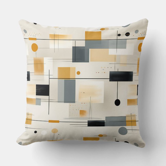 Mid Century Abstract Throw Pillow (Front)