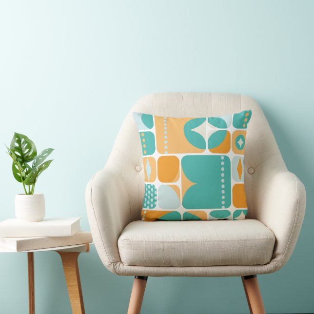 Mid Century Abstract Throw Pillow (Chair)