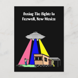 Mid-Century Alien UFO Sighting ROSWELL Postcard