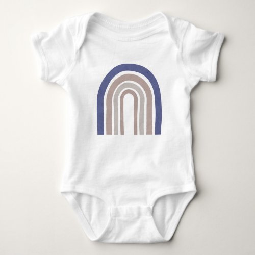 Mid Century Arches _ Blue and Beige Baby Bodysuit