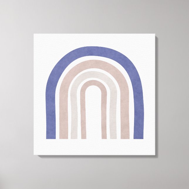 Mid Century Arches - Blue and Beige Canvas Print (Front)