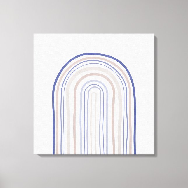 Mid Century Arches - Blue and Beige Canvas Print (Front)