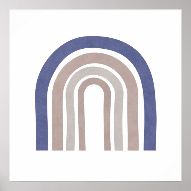 Mid Century Arches - Blue and Beige Poster (Front)