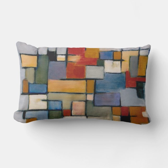 Mid Century Art Abstract Design Lumbar Pillow (Front)