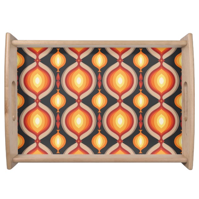 Mid-century art: abstract geometric background. serving tray (Front)
