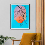 Mid Century Art Deco, Stretched Large Finished Canvas Print<br><div class="desc">This abstract landscape print features a Scandinavian, mid-century, boho style design with a stylized plant in a pot and a window overlooking a beautiful blue sky with the sun shining through. The minimalist design is perfect for adding a touch of modern sophistication to any room in your home or office....</div>