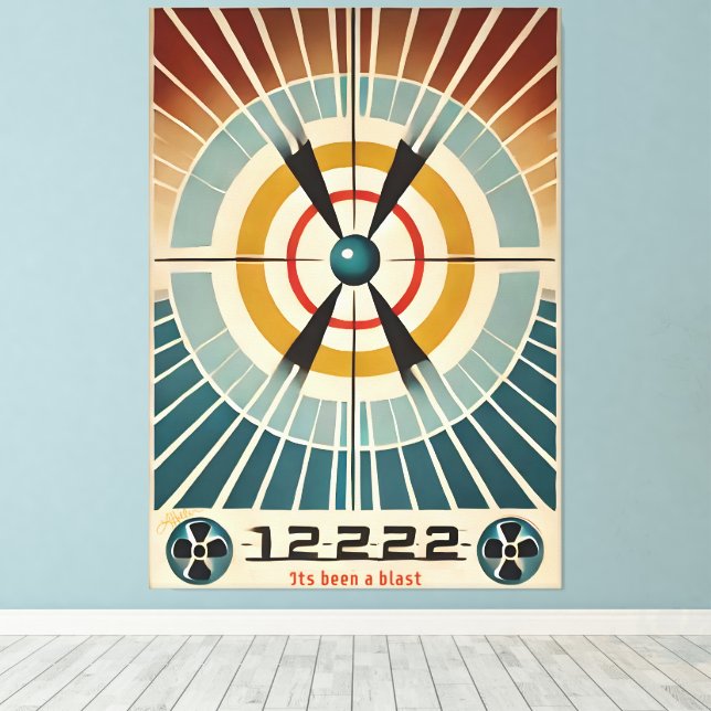 Mid Century Atomic Age Art Its Been A Blast Canvas Print (Insitu(Wood Floor))
