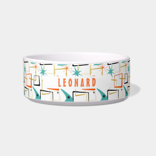 Mid-century Atomic Age Funky Squares With Name Bowl