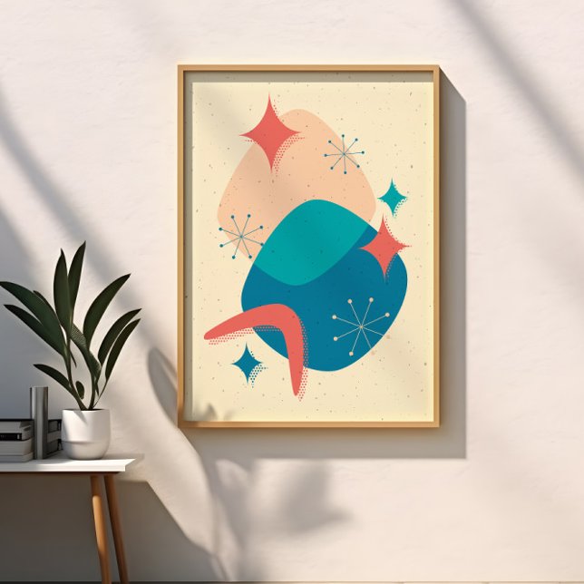 Mid Century Atomic Age Star Boomerang Abstract Poster (Creator Uploaded)