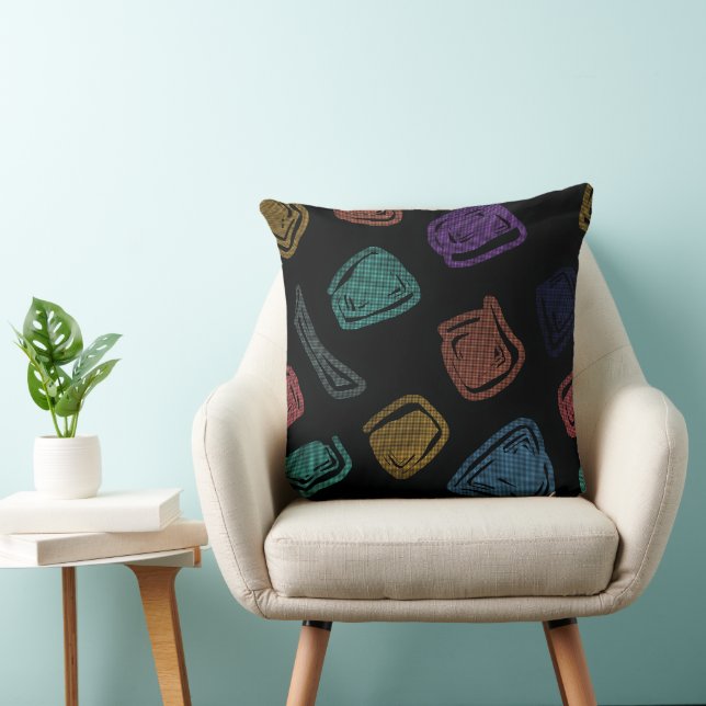 Mid Century Atomic Boulders Snazzy  Throw Pillow (Chair)