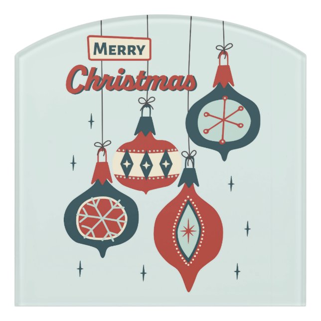 Mid-Century Atomic Christmas Door Sign (Contour Front)