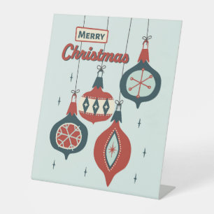 Mid-Century Atomic Christmas Pedestal Sign