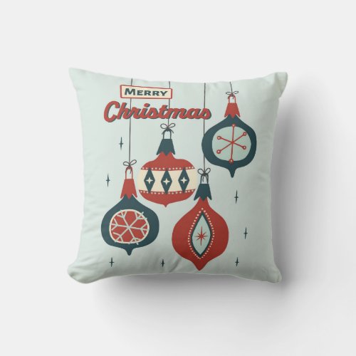 Mid_Century Atomic Christmas Throw Pillow