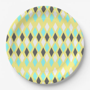 Mid-Century Atomic Diamonds on Yellow Paper Plates