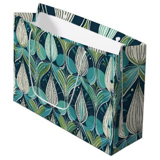 Mid Century Atomic Drops Blue Green Pattern