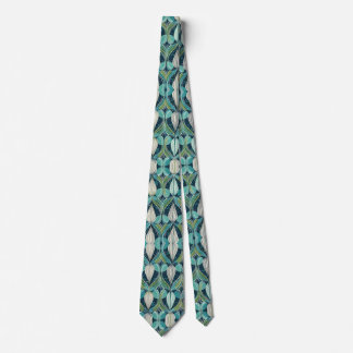 Mid Century Atomic Drops Blue Green Pattern Neck Tie