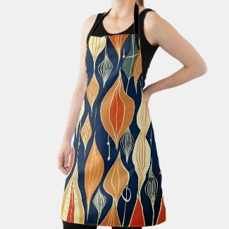 Mid Century Atomic Drops Ochre  Modern Retro 