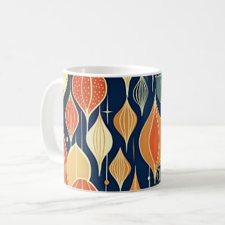 Mid Century Atomic Drops Ochre  Modern Retro 