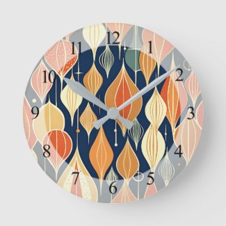 Mid Century Atomic Drops Ochre  Modern Retro 