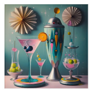 Mid Century Atomic Futuristic Cocktail Time Acrylic Print