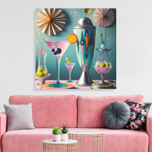 Mid Century Atomic Futuristic Cocktail Time Canvas Print