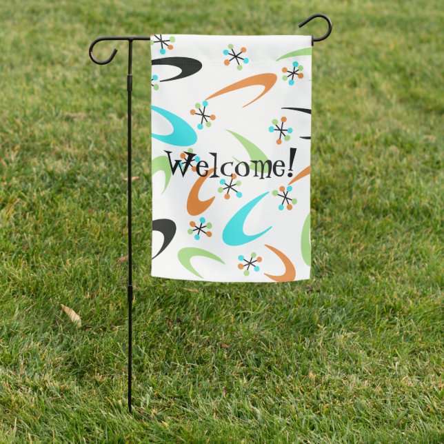 Mid-Century Atomic Garden Flag (In SItu)