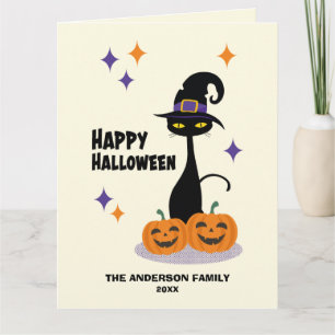 Mid-Century Atomic Halloween Cat Card