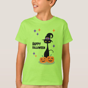 Mid-Century Atomic Halloween Cat T-Shirt