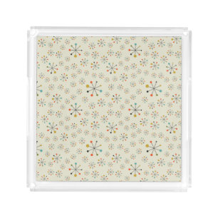 Mid-Century Atomic Inspired Pattern Acrylic Tray