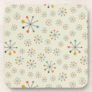 Mid-Century Atomic Inspired Pattern Beverage Coaster