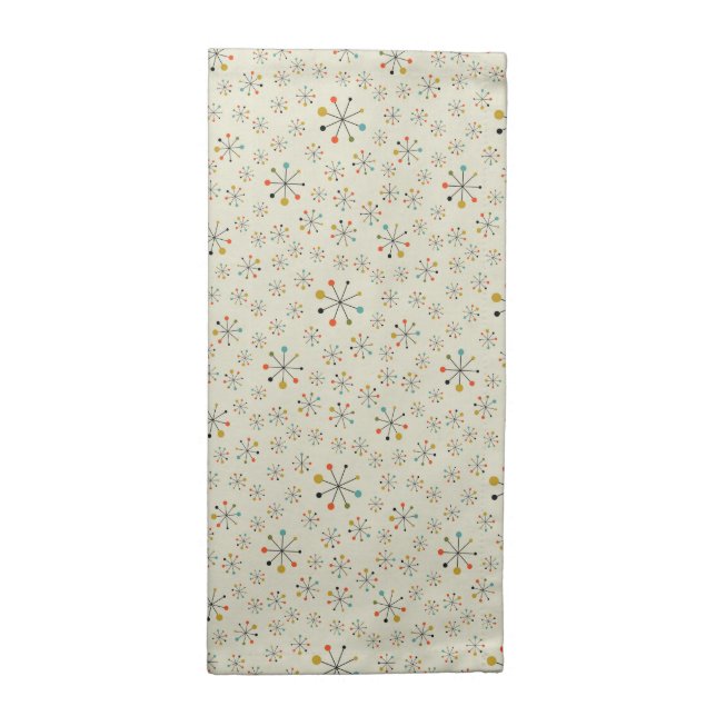 Mid-Century Atomic Inspired Pattern Cloth Napkin (Half Fold)