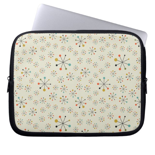 Mid-Century Atomic Inspired Pattern Laptop Sleeve (Front)