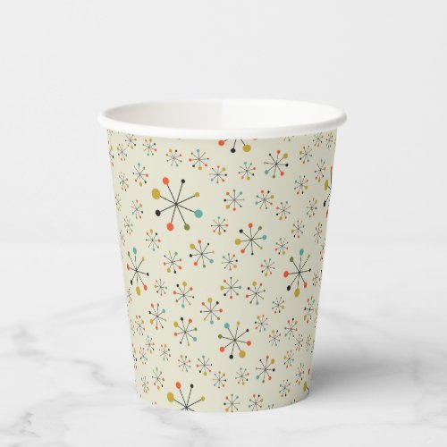 Mid_Century Atomic Inspired Pattern Paper Cups