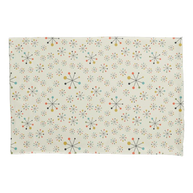 Mid-Century Atomic Inspired Pattern Pillow Case (Front-Left)