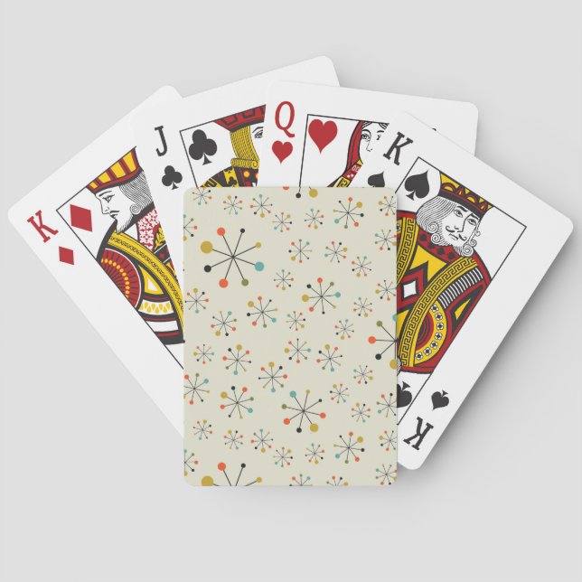 Mid-Century Atomic Inspired Pattern Poker Cards (Back)