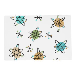 Mid-Century Atomic Laminated Placemats