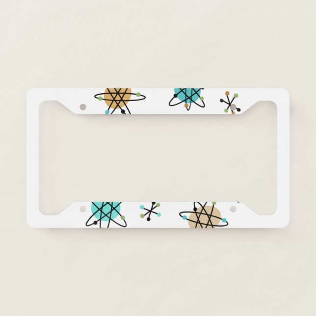 Mid-Century Atomic License Plate Frame (Front)
