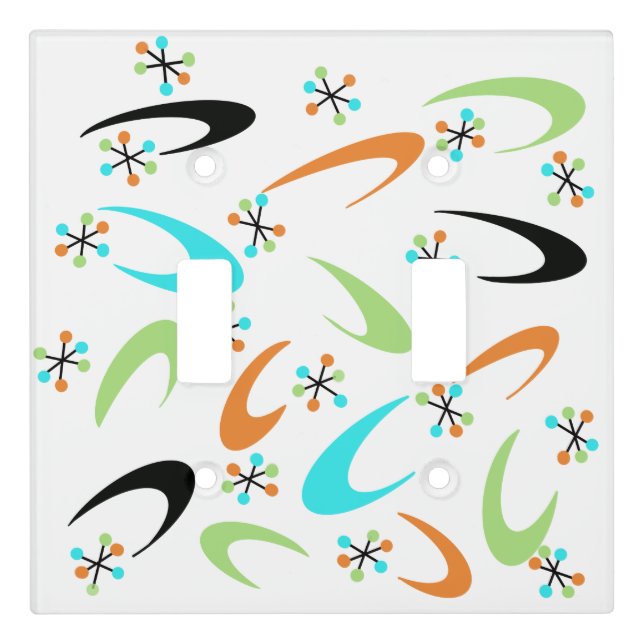 Mid-Century Atomic Light Switch Cover (Front)