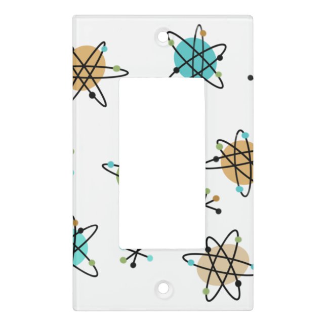 Mid-Century Atomic Light Switch Cover (Front)