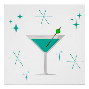 Mid-century Atomic Martini Art Print